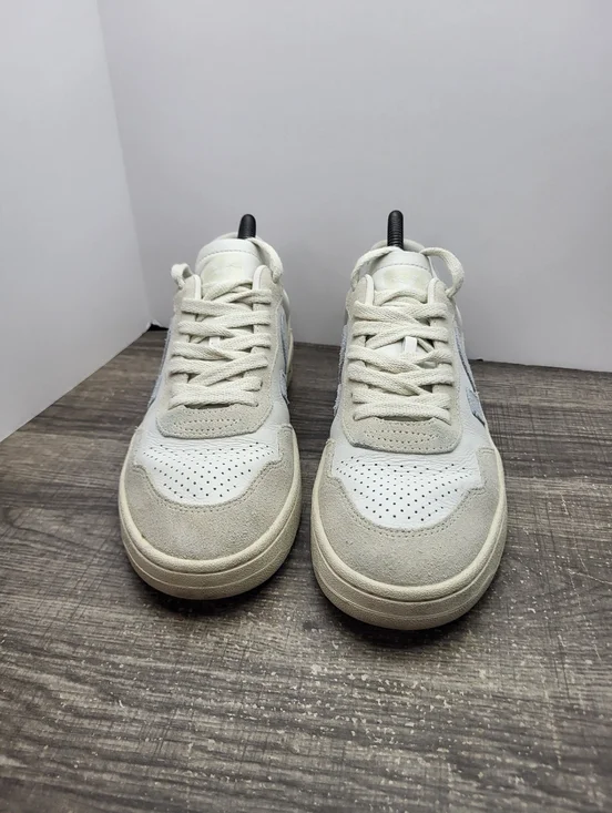 VEJA V-90 Suede Leather White Blue Low-Top Sneaker Shoes Womens Size 8 - Picture 4 of 10